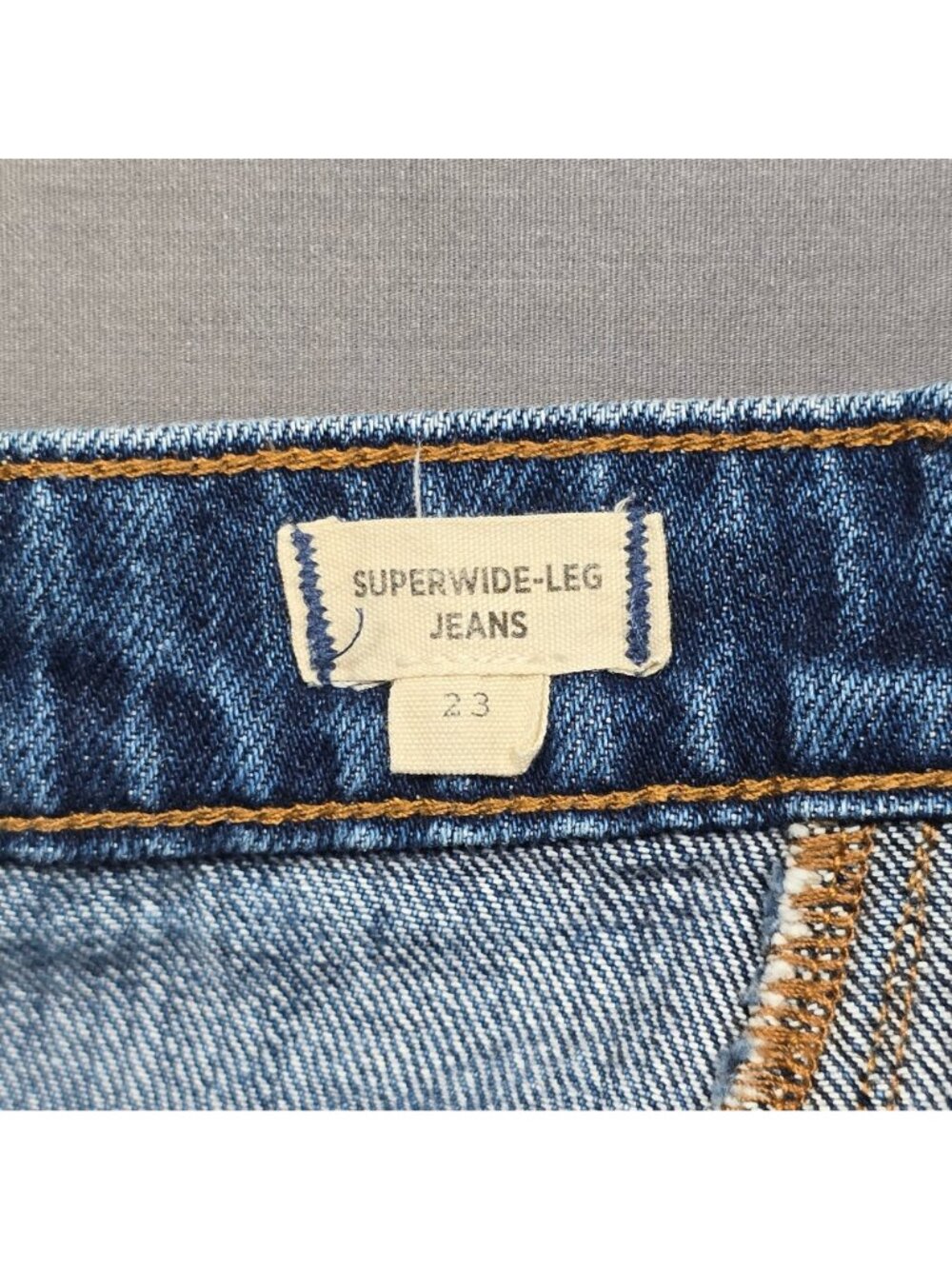 Madewell 23 Womens Jeans Superwide Leg Blue Frayed Hem 100% Cotton Denim - Picture 3 of 7